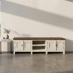Fero Dresser Ultra-Minimalist Solid Wood 6-Drawer Chest Natural Teak Finish Eco-Friendly Durable Contemporary Farmhouse Basement