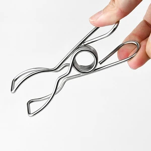 Stainless Steel Spring Clothes Clips Large Size Windproof Drying Garment Clips For Outdoor Use