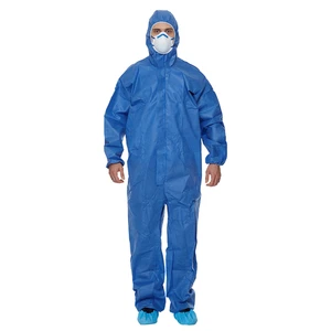 Excellent Disposable Non-Woven SMS Coverall Water-Resistant Breathable Reduced Moisture Build-Up Dust Safety Clothing
