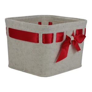 Holiday Decorated Eco-Friendly Felt Storage Bin with Handle Modern Space-Saving Organizer for Christmas & New Year