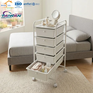 Taiwan Factory Multipurpose Storage Modern 5 Drawer Trolley for Home Office Art School Organizer Salon