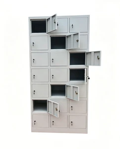 18-Door Steel Locker Cabinet with Locks, Metal Storage Locker for Employees, School & Gym