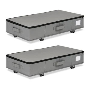 Under Bed Storage with Wheels Large Sturdy Under Bed Storage Containers with Label Holders for Clothes Shoes and Blankets