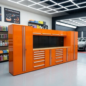 Multi-Service Garage Car Detailing Shop Storage Heavy Duty Combined Workstation Automotive Tool Storage Cabinet