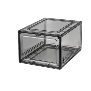 Clear Acrylic Shoe Display Boxes Large Foldable Stackable Organizer Durable Plastic Display Container Shoes