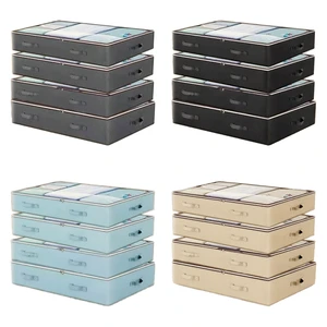 Large Square Foldable Under-Bed Storage Box Fabric Injection Technics Aluminum Metal Household Organization For Clothes Quilts