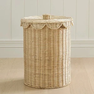 Decorative Eco-Friendly 60L Indonesia Rattan Kids Laundry Basket with Lid for Bathroom & Kitchen