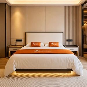 Hotel Bedroom Furniture Set For Africa King Queen Bed Wardrobe Closet Study Desk Factory Direct MOQ 2 Sets OEM ODM