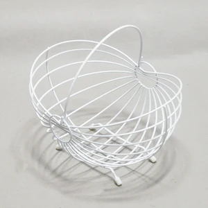 JB Hot Sale High Quality White Metal Wire Mesh Fruit Basket