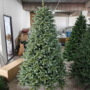 7.5ft 225cm Big Artificial Christmas Tree Dual Color 3D Cast PE PVC New Material Christmas Tree With Rotating Stand