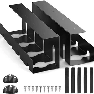 Customized Black Cable Organizer Rack Table Bottom Power Strip Data Cable Holder Wire Rolling Band Fabrication Sheet Metal