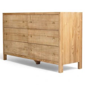 Modern Midcentury Minimalist Scandinavian Design Solid Teak Wood Dresser Chest for Bedroom Living Room Dining Room Hospital Use