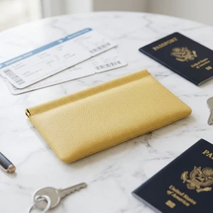 Custom PU Leather Cash Pouch with Spring Clip