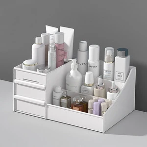 Cosmetic Storage Box for Girls PP Plastic Dressing Table Storage Rack with Drawer-Type for Skin Care & Dormitory Use