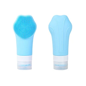 Cat's Claw Silicone Travel Container Sustainable 90ml Travel Set Cosmetic Body Soap Storage Bottle Two-in-One Brush Silicone
