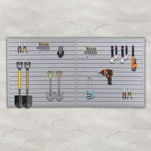 Heavy Duty PVC Slatwall Garage Organizer 8ft X 4ft Section Industrial Strength Storage Charcoal Dark Grey Wall Mounted Tool Rack