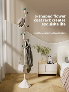 Bedroom Home Floor S-shaped Coat Rack with Disassembly & Assembly for Student Dormitory Clothes Storage