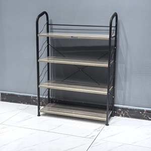 Household Modern Minimalism Iron Multi-layer Shoe Rack Super Narrow Wall-side Storage Cabinet with 64x23x90cm Dimensions