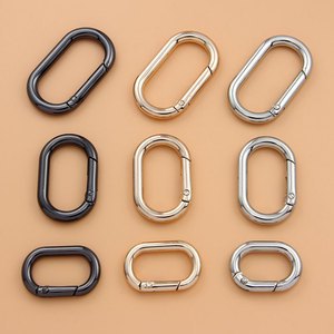 Metal Spring Gate O Rings Snap Clasps Hooks Clips Buckles Carabiner 25mm 40mm Spring Oval Ring Alloy O Ring For Bags