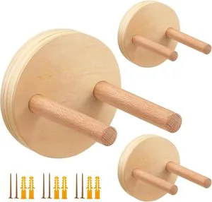 Wholesale Square Wooden Wall-Mounted Racks with Engraved Wall Hooks