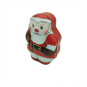 JH High Quality Christmas Santa Design Storage Tin Box Metal Storage Solution for Decorative Cookware Drinkware Pillows
