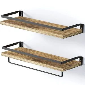 Quality Handcrafted Eco-Friendly Metal & Wood Wall Mounted Indoor Multifunction Spice Organizer Storage Rack for Kitchen