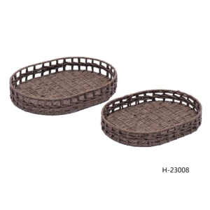 Large Oval Woven Storage Baskets Eco-Friendly for Bread Fruits & Multi-Purpose Use in Kitchen & Living Room