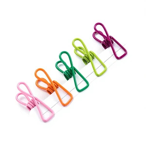 Household 10 Pack Colorful Multi-Function Stainless Steel Strong Spring Non-Hooking Anti-Slip Clothes Clips