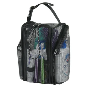 OEM LOGO Mesh Shower Basket Toilet Bag Hanging Shower Handbag Quick Drying Shower Organizing Bag Portable Bath Bag
