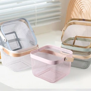 Nordic Style Colorful Iron Wire Storage Basket for Fruit Vegetable