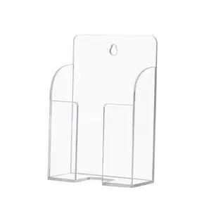 Wall Mounted Clear Acrylic Tv Remote Holder 1-3 Grids Lucite Mobile Phone Optional Organizer Shelf