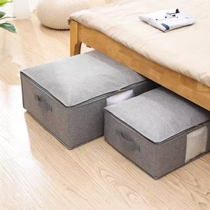 Underbed Storage Boxs Foldable Storage Clothes Organizer for Bedroom Closet Zippers Blankets Quilts Storage Box