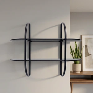 Modern Eco-friendly Iron Storage Rack Detachable Multifunctional Doors Vertical Wall-Mounted Design Black Finish Bathroom Use