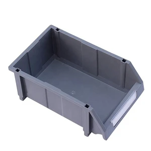 LEADLOONG X4 Grey Plastic Garage Tool Box 400*250*160MM 15.75*9.84*6.3 Inch Stackable Stacking Shelf for Parts and Tools