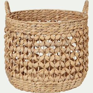 Large Woven Seagrass Storage Basket with Handles | Natural Bathroom Laundry Hamper