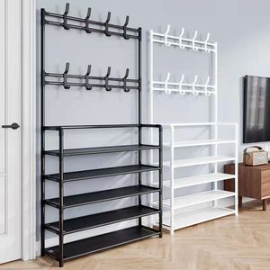 Household Integrated Clothes Hanger Hooks Bag Storage Rack Four to Five Layers Coat Floor Stand Rack in Bedroom Folding Shelf