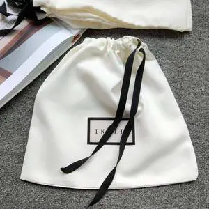 Wholesale OEM Custom Logo High Quality Silk Satin Drawstring Bag Satin Pouch Satin Dust Bags For Handbags Shoes Package