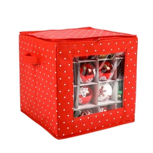 64 Ornament Christmas Ball Organizer Divided PVC Window Storage Boxes Holiday Decorations With Handle