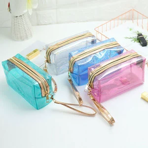 2021 New Custom Female PVC Cosmetic Bag Big Capacity Storage Bag with Zipper Closure Fashionable Factory Wholesale for Toilet