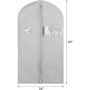 New Custom Logo Dust Protector Zipper Eco Friendly Reusable Luxury Non Woven Jacket Coat Dress Clothes Garment Suit Cover Bags