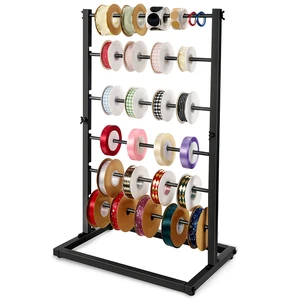JH-Mech Height Adjustable Metal Spool Organizer Cable Display Storage Metal 6-Tier Ribbon Roll Holder