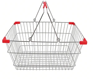 The Factory Supplies Supermarket Shopping Baskets Convenience Store Tote Bags Electroplated Iron Wire Simple Shopping Baskets