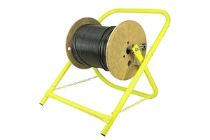 JH-Mech 20 X 16 Inch Industrial Grade Steel Wire Installer Holds 20 Inch Diameter Folding Yellow Cable Caddy