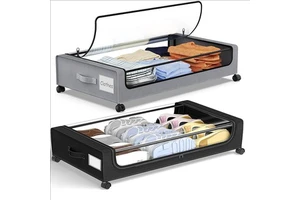 Yuyang New Shoes Clothes Organizer Underbed Storage Containers Space Saving Rolling Drawers Under Bed Storage With Wheels
