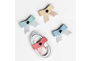Cable Storage Organizer Clips Pu Bow Charging Cable Management for Travel Desk Home Secure Tidy Data Cable Holders
