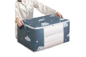 Large Capacity 50/75L Foldable Cloth Storage Box Customizable Quilt and Clothes Organizer Bag Non-Woven Fabric Storage Bag