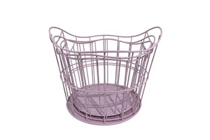 Pink Wire Storage Basket - Decorative Organizer for Home, Desk & Bathroom Set of 3