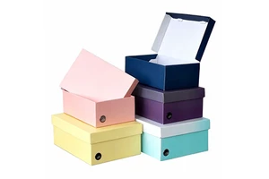 Customizable Rigid Paper Shoe Organizer Box with Embossing Custom Logo for Boxing Shoes