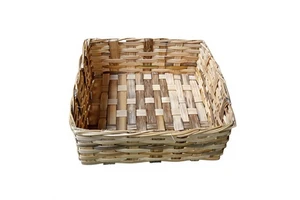 New Eco Friendly Handmade Bamboo Storage Basket Rectangular Woven Organizer Bin for Home Decor Kitchen Bread Fruit Holder