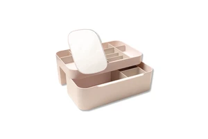 Home Desktop Storage Cosmetics Storage Box with Mirror